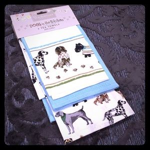 Dogs in the kitchen 3 tea towels